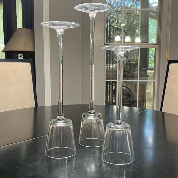 NEW Pottery Barn Glass Long Stem Classic Tealight Votive Candleholders Set … - Picture 4 of 14